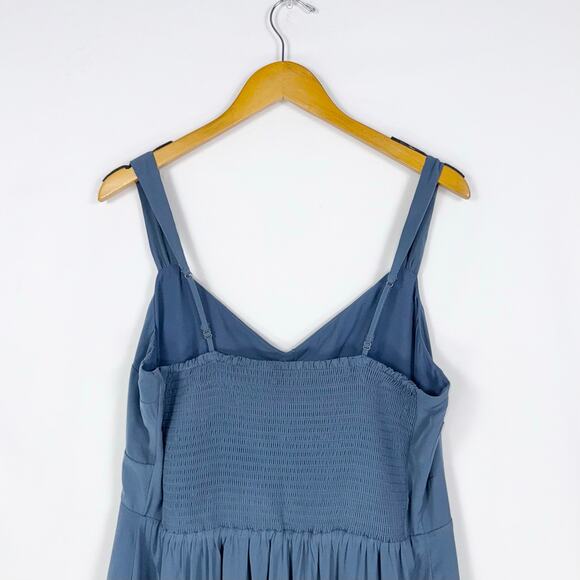 Abercrombie & Fitch Women's Floral Cinch Front Midi Dress XL Blue - Picture 10 of 16